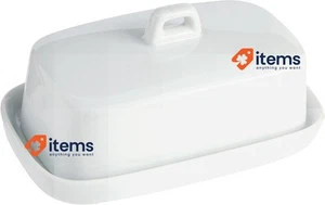Plato de mantequilla blanca de porcelana Nerthus 16L x 10W x 16,1H centímetros - Imagen 1 de 2