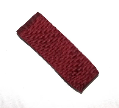 Corbata Laylaw + Leeds 100% Poliéster Borgoña Texturizada Extremo Cuadrado Foto 1 de 4