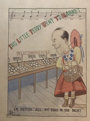 Post WWII Political Cartoon 1946 United Nations Assembly UK artist World Economy - Image 1 of 4