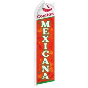 "COMIDA MEXICANA"" Publicidad Super Bandera Swooper Banner Negocios Letrero Comercial Tacos - Imagen 1 de 10