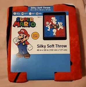SUPER MARIO Throw Blanket 40" x 50" Silky SUPER SOFT NEW - Picture 1 of 2