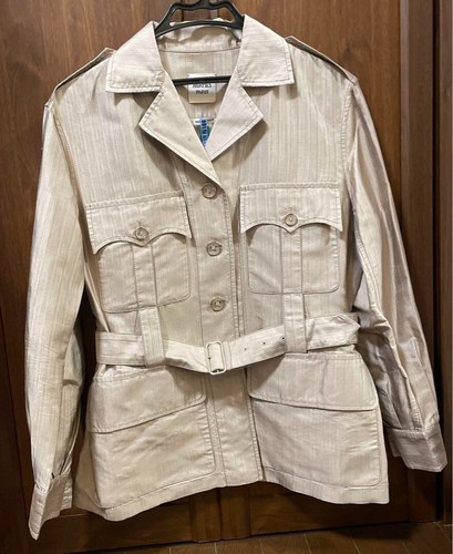 HERMÈS HERMES Giacca Doppio Vento Seta Donna Taglia 42 Beige Made In France