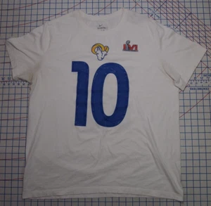Nike Los Angeles Rams Cooper Kupp #10 Adult M White Super Bowl LVI T-Shirt Mens - Picture 1 of 12