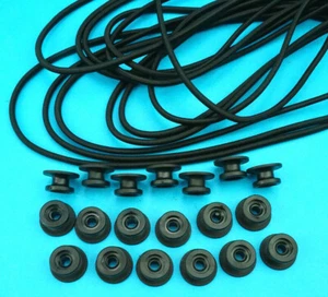 20 x tacos enrollables de plástico de lona y 10 m de cable elástico de 5 mm para cubierta de remolque - Imagen 1 de 2