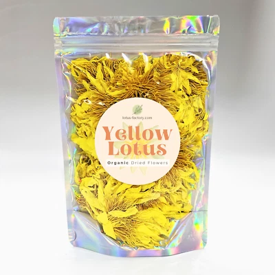 Loto amarillo orgánico | Flores secas Nelumbo amarillas 100 % naturales Foto 1 de 4