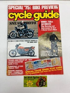 CYCLE GUIDE MAGAZINE MARCH 1975 YAMAHA RD350 KAWASAKI KT250 TRIALS VINTAGE - Picture 1 of 3