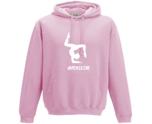 Girls Personalised Gymnastics 3 Point Pose Kids Hoodie Dance Custom - Picture 1 of 4