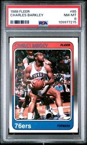 Graded 1988 Fleer Charles Barkley #85 Basketball Card PSA 8 NM-MT - Picture 1 of 2