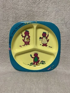 Piatto Barney "Loves To Paint" in melamina divisa per bambini 9" dal 1992 - Foto 1 di 2