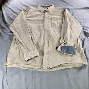 Cody James Shirt Men Large Tan Khaki Western Wear Rodeo Big Pocket Flip Cuff - Picture 1 of 12