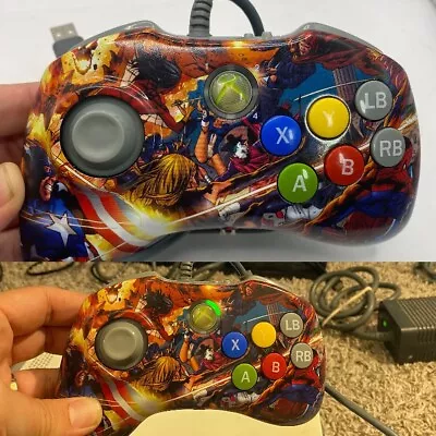 PDP Versus Fighting Pad Marvel Edition Wired Controller & Box Xbox 360 Tested - Image 1 of 4