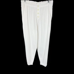 Susan Graver Women's Regular Linen Blend Pull-On Cargo Ankle Pants 3X Plus Size - Picture 1 of 2