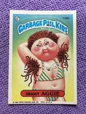 Shaggy Aggie Garbage Pail Kids GPK Series 4 Card #126b Sticker Topps 1986