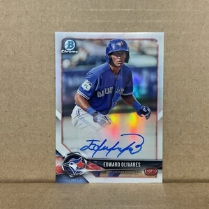 2018 Bowman Chrome Prospect Autographs Refractors Edward Olivares Auto /499 - Picture 1 of 3