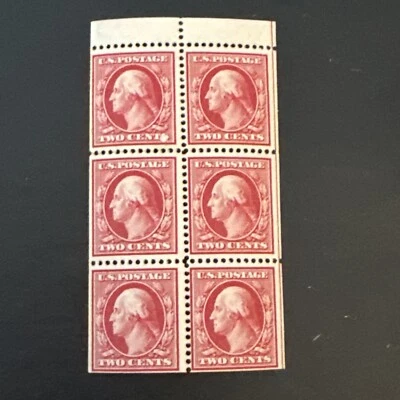US STAMPS #375a…. BOOKLET PANE Of 6- Mint Not Hinged - Image 1 of 2