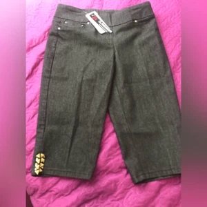 Ruby Rd. Damen Clamdigger Größe 10P - neu mit Etikett - Pull On - goldene Details - Bild 1 von 5