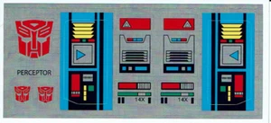 ETIQUETAS DE REPRODUCCIÓN DE PERCEPTOR DE PIEZAS DE AUTOBOT TRANSFORMERS GENERACIÓN 1, G1 G1 - Imagen 1 de 1