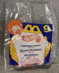 Vintage 1994 McDonalds HOT WHEELS Mattel ORANGE LIGHTNING SPEED CAR #9 ungeöffnet - Bild 1 von 2
