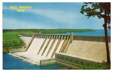 Vintage Bull Shoals Dam Postcard Arkansas Missouri Unused Chrome