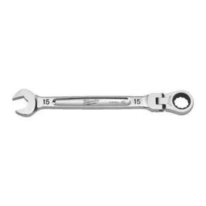 Milwaukee 15mm Max Bite Flexible Head Ratcheting Combination Spanner - Picture 1 of 1