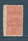timbre France colis postaux 1919/23   15c vermillon  num 30 **