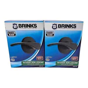 LOT OF 2 Brinks Interior Hall Closet Door Lever Matte Black 2730-122 - Picture 1 of 6