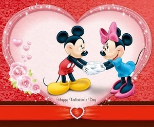 Mickey & Minnie Valentine Iron On Transfer For T-Shirt & Light Color Fabrics #6 - Picture 1 of 4