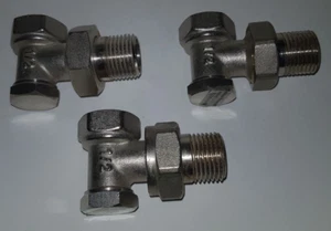 3 St. Thermostatventil Rücklaufverschraubung 1/2" Zoll Eck Ventil für Heizkörper - Bild 1 von 2