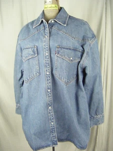 Levi's Vintage 90s Bleu Denim Femme Blouse-Bust 50 / L-XL - Bild 1 von 10