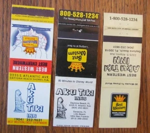 FUNDAS TIKI MATCHBOOK: AKU TIKI INN DAYTONA BEACH FLORIDA CUBIERTAS VACÍAS -E24 - Imagen 1 de 2
