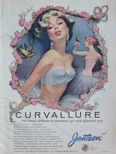 Sujetador Jantzen Curvallure Glamour Niña Vintage 1956 Anuncio de Moda - Imagen 1 de 1
