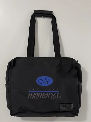 Bolsa tote de viagem grande Creative Memories preta com zíper fichário organizador bolsos - Imagem 1 de 4