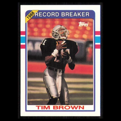 Tim Brown #2 1989 Topps Los Angeles Raiders Football Card NFL NM - Image 1 of 3