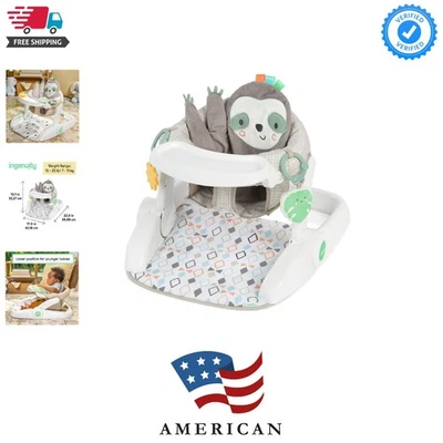 Asiento de piso Loni the Sloth para aprender a sentarse para bebés 4-12 - portátil y cómodo Foto 1 de 4