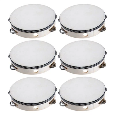 Tambourine For Church 6 Inch Hand Held Drum Tambourine 6 Pieces  - Image 1 of 4