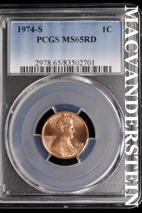 1974-S Lincoln Memorial Cent - PCGS MS65RD - Brilliant Uncirculated  #SLH1023 - Picture 1 of 2