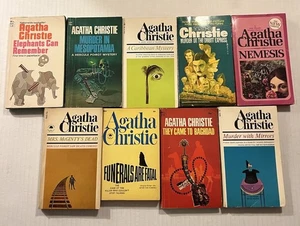 Lot of 9 Vintage Agatha Christie Paperback Book Lot Mystery Novels 60s 70s - Picture 1 of 3