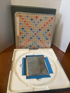 VTG 1976 Scrabble Deluxe Turntable Edition Selchow & Righter Game W/ 98 tiles - Picture 1 of 21