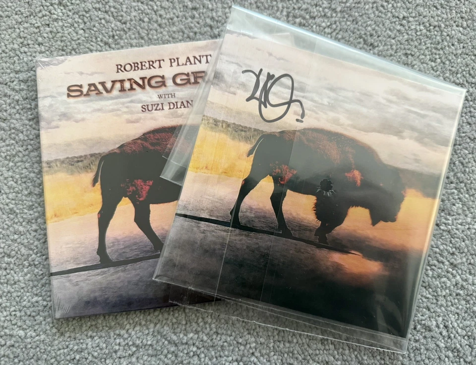 Robert Plant Saving Grace CD + Signed Art Card - Autograph Foto 1 de 1