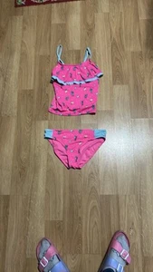 Girl’s Justice Pink And Blue Cactus Bikini Size 16 EUC - Picture 1 of 8