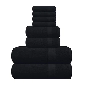 Ultra Soft 8-Piece Towel Set - 100% Pure Ringspun Cotton, Contains 2 Oversize... - Picture 1 of 7