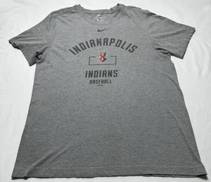 Indianapolis Indians Men’s Nike Gray Shirt Size Medium Baseball Center Swoosh - Picture 1 of 8