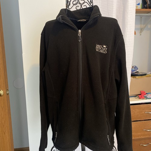 VETEMENTS Giacca calda Tudor’s Biscuit World nera in pile con zip taglia M WV