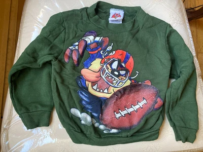 Vintage Looney Tunes Warner Brothers Taz Green Sweatshirt Size 3T - Image 1 of 4