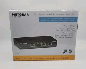 NETGEAR Business 5-Port Gigabit Ethernet PoE+ Unmanaged Switch (63w) *SEE DESC.* - Picture 1 of 11