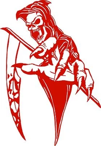 Grim Reaper Scythe Skull Creature Car Truck Window Laptop Vinyl Decal Sticker - Picture 1 of 2