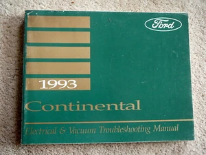 FORD 1993 LINCOLN CONTINENTAL  ELECTRICAL & VACUUM TROUBLE SHOOTING  MANUAL VG - Picture 1 of 2