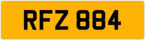 RFZ 884 R 3x3 DATELESS PRIVATE NUMBER PLATE ROB ROY RICK RYAN RUS RUSSELL RILEY - Picture 1 of 1