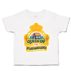 Toddler T-Shirt Queen of The Playground Cotton Back to Class Boy & Girl Clothes - Picture 1 of 14