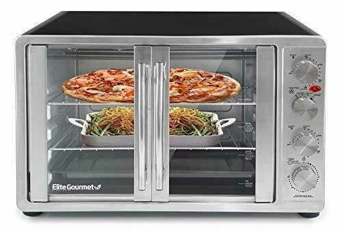 Elite Gourmet ETO4510M Double French Door Countertop Convection Toaster Oven